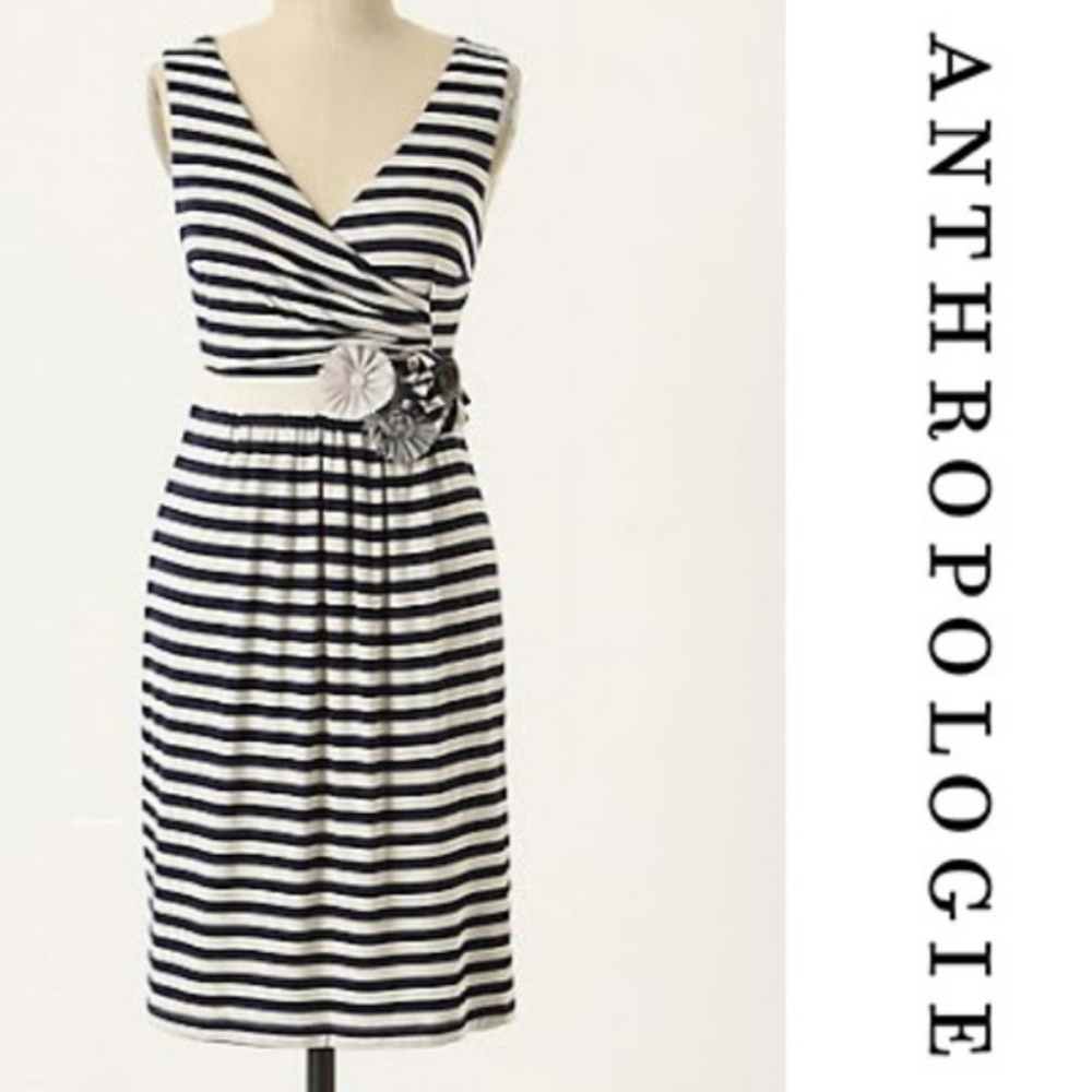 Anthropologie Little Yellow Button Perilla Dress S